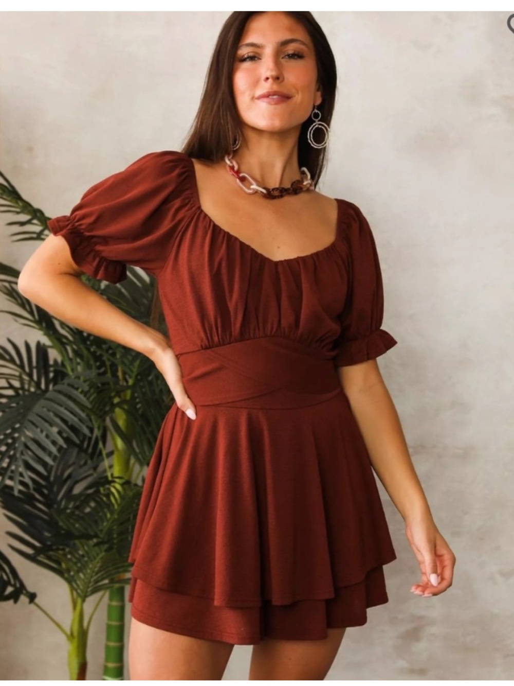 Willow & Root Burgundy Romper